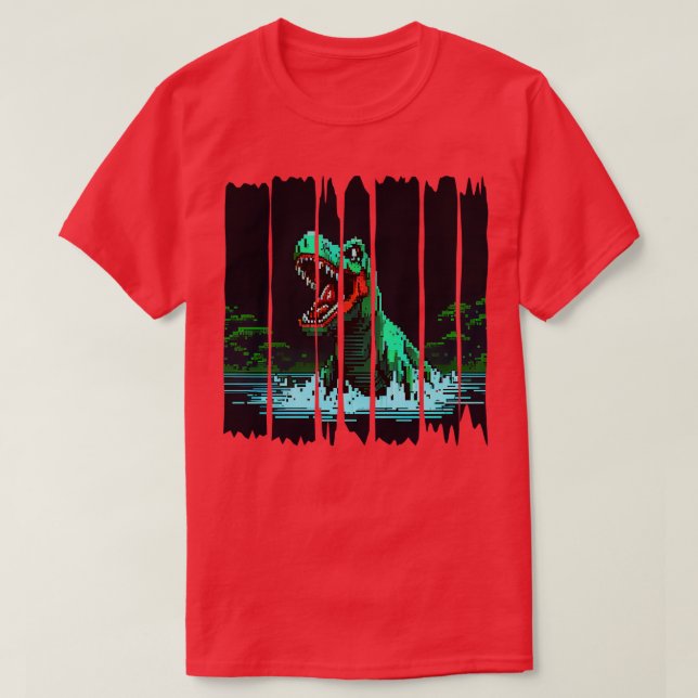 Camiseta Dinosaurio de Pixel (Diseño del anverso)