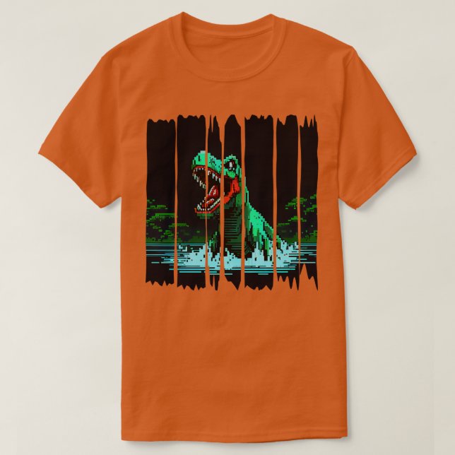 Camiseta Dinosaurio de Pixel (Diseño del anverso)