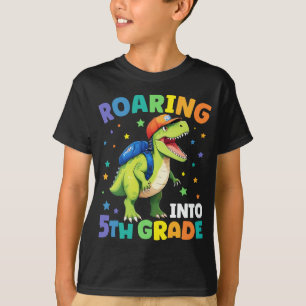 Camiseta Dinosaurio de quinto grado Rex de vuelta a la escu