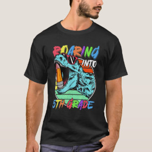 Camiseta Dinosaurio de quinto grado vuelve a la escuela de