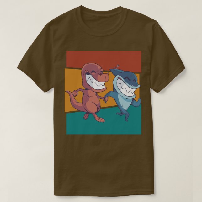 Camiseta Dinosaurio de tiburón vintage (Diseño del anverso)