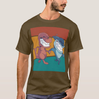Camiseta Dinosaurio de tiburón vintage
