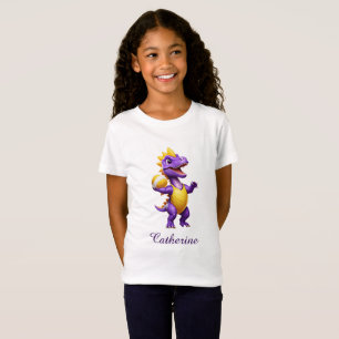 Camiseta Dinosaurio de voleibol púrpura