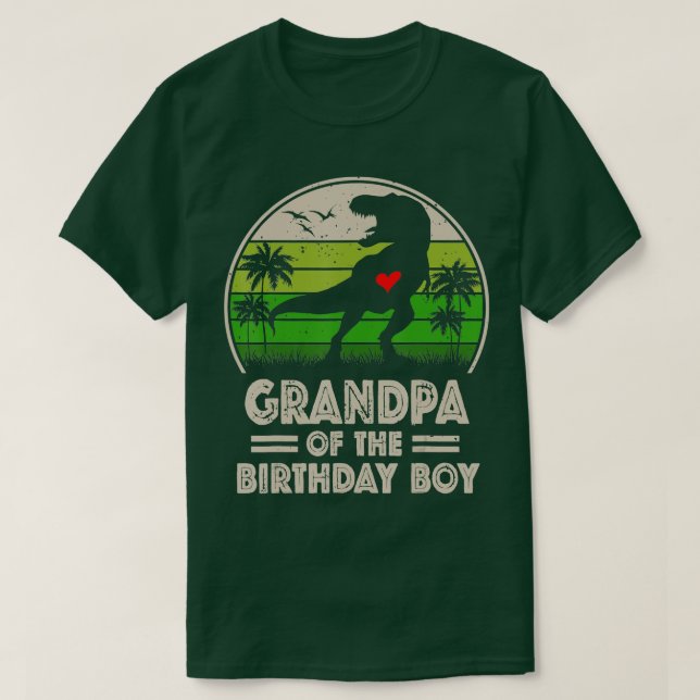 Camiseta Dinosaurio del abuelo del niño de cumpleaños coinc (Diseño del anverso)