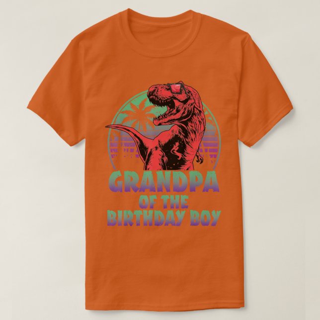 Camiseta Dinosaurio del abuelo del niño de cumpleaños coinc (Diseño del anverso)