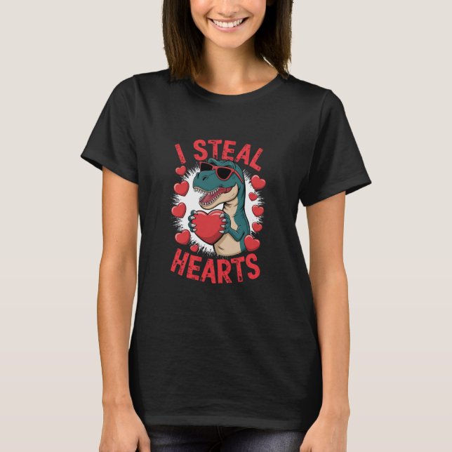 Camiseta Dinosaurio del Día de San Valentín Robaré Corazone (Anverso)