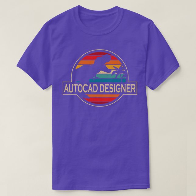 Camiseta Dinosaurio del Diseñador de autocad (Diseño del anverso)