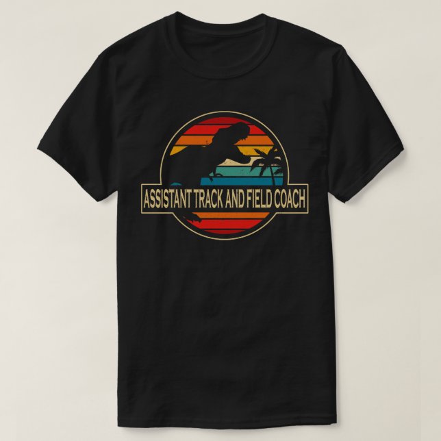 Camiseta Dinosaurio Del Entrenador De Pistas Y Campo Auxili (Diseño del anverso)