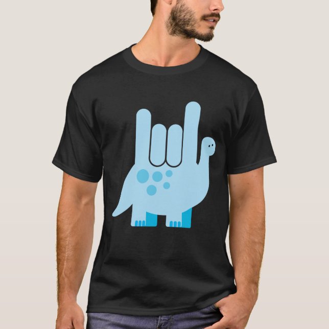 Camiseta Dinosaurio del lenguaje de Rótulo estadounidense - (Anverso)
