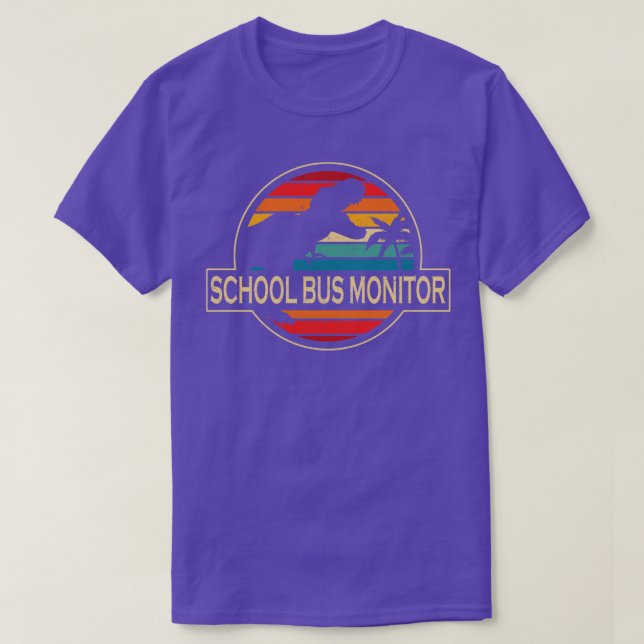 Camiseta Dinosaurio del monitor de bus escolar (Diseño del anverso)
