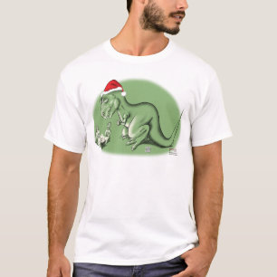 Camiseta Dinosaurio del navidad en el pesebre