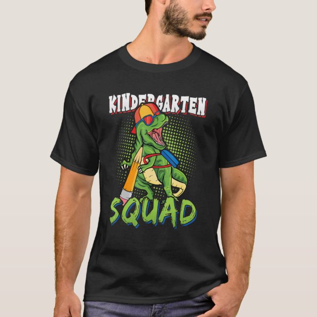 Camiseta Dinosaurio del quad del jardín de infancia vuelve  (Anverso)