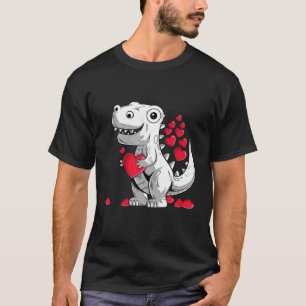 Camiseta Dinosaurio día de San Valentín Con Un Gir De Niños