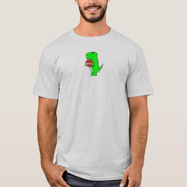 Camiseta Dinosaurio Día de San Valentín lindo (Anverso)