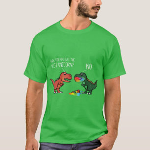 Camiseta Dinosaurio Divertido Comiendo al Último Unicornio