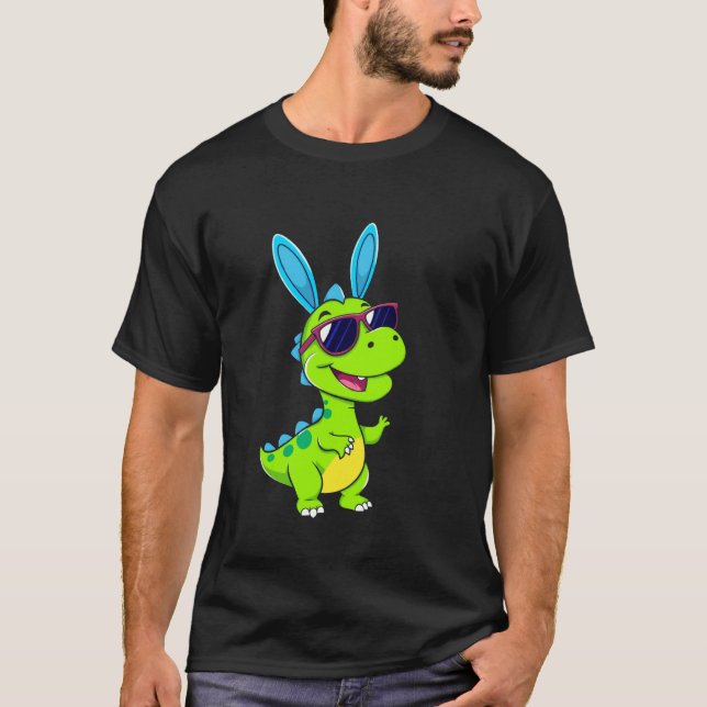 Camiseta Dinosaurio Divertido de Pascua (Anverso)