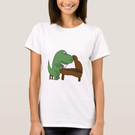 Camiseta Dinosaurio divertido de T-Rex que juega el piano