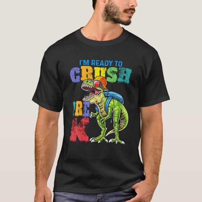 Camiseta DINOSAURIO DIVERTIDO DE VUELTA A LA ESCUELA Estoy  (Anverso)