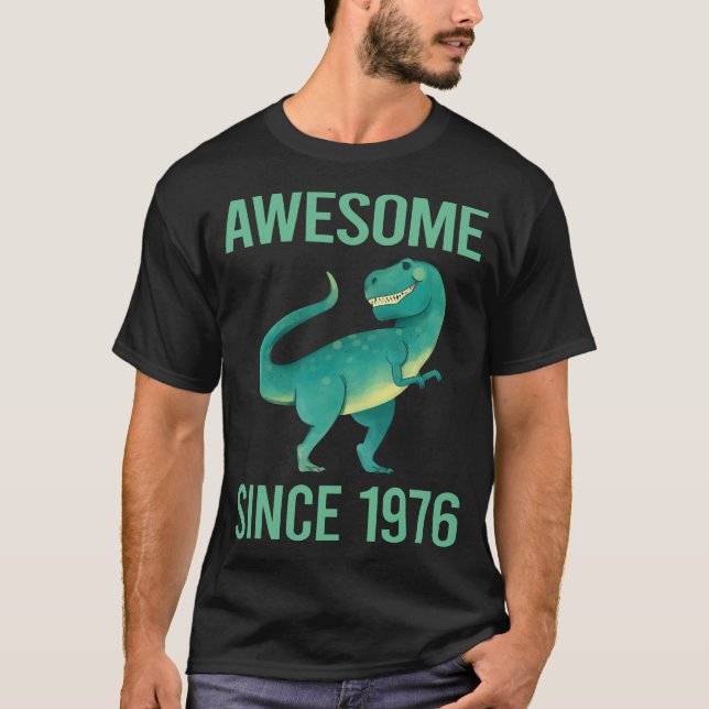 Camiseta Dinosaurio Divertido - Increíble Desde 1976 (Anverso)