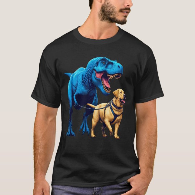 Camiseta Dinosaurio divertido Labrador recuperador perro ca (Anverso)