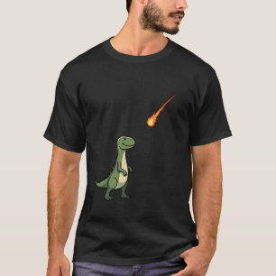 Camiseta Dinosaurio Divertido Meteorito Minimalista Humor P