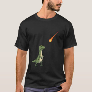 Camiseta Dinosaurio Divertido Meteorito Minimalista Humor P