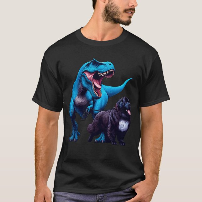 Camiseta Dinosaurio divertido Terranova Caminando Perro Lov (Anverso)
