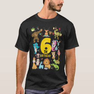 Camiseta Dinosaurio Divertido Unicornio Flamenco Llama 6 Añ