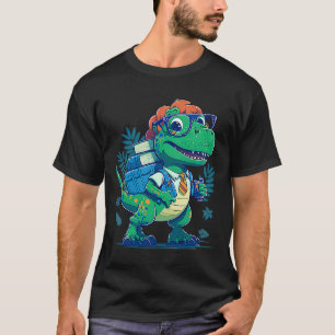 Camiseta Dinosaurio Docente Paga 100 Días De Maestra Escola