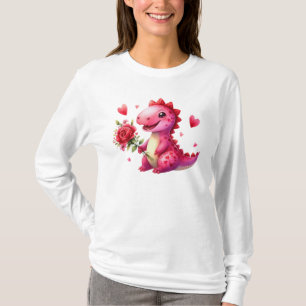 Camiseta Dinosaurio El día de San Valentín lindo