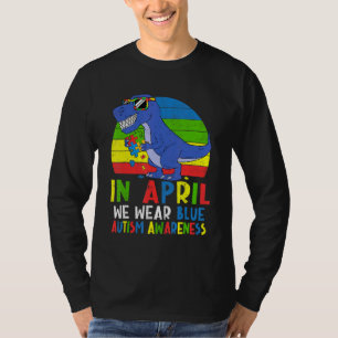Camiseta Dinosaurio En Abril Usamos Conciencia Sobre El Aut