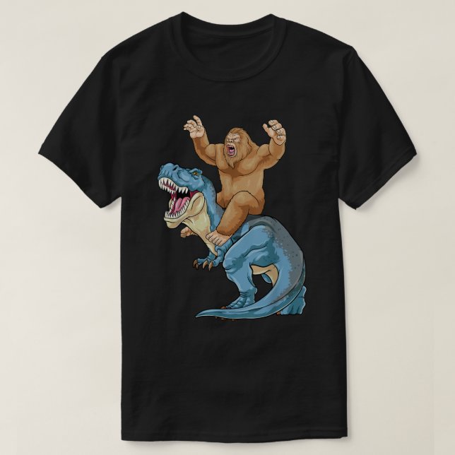 Camiseta Dinosaurio en bicicleta T Rex Cute Sasquatch Dino (Diseño del anverso)