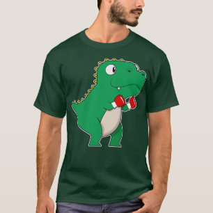 Camiseta Dinosaurio en boxeo con guantes de boxeo