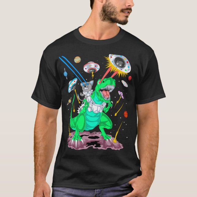 Camiseta dinosaurio en gatos (Anverso)