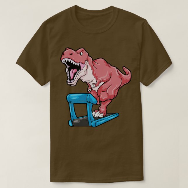 Camiseta Dinosaurio en Jogging on Treadmill (Diseño del anverso)