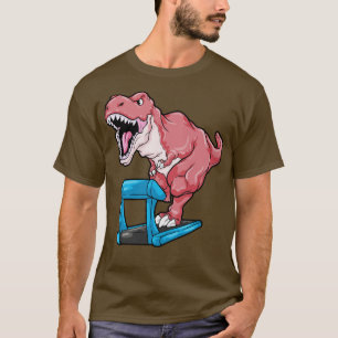 Camiseta Dinosaurio en Jogging on Treadmill