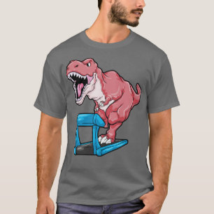 Camiseta Dinosaurio en Jogging on Treadmill