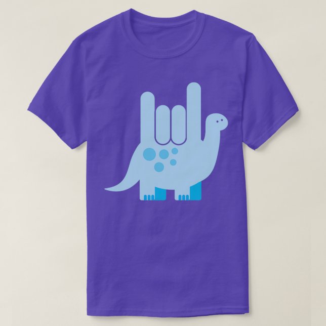 Camiseta Dinosaurio en lenguaje Rótulo estadounidense te am (Diseño del anverso)