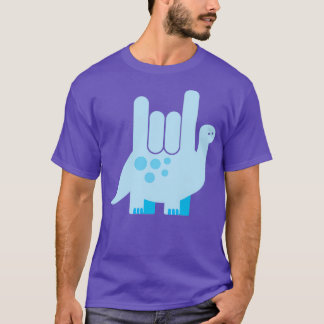 Camiseta Dinosaurio en lenguaje Rótulo estadounidense te am