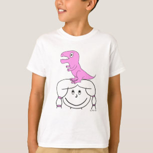 Camiseta "Dinosaurio en mi cabeza!" La ropa del chica (Dino