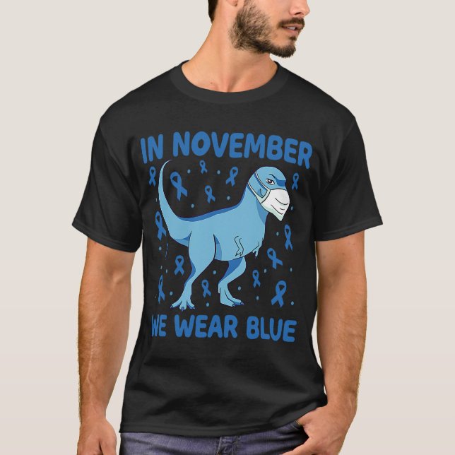 Camiseta Dinosaurio En Noviembre Usamos Niño Con Diabetes A (Anverso)