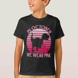 Camiseta Dinosaurio En Octubre Usamos Cáncer De Mama Rosa