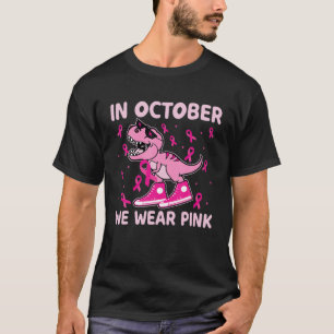 Camiseta Dinosaurio En Octubre Usamos Niño Con Cáncer De Ma