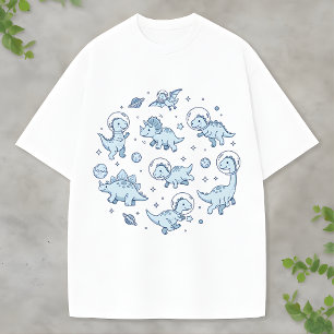 Camiseta Dinosaurio Espacial Adorable Dino Azul Amantes de