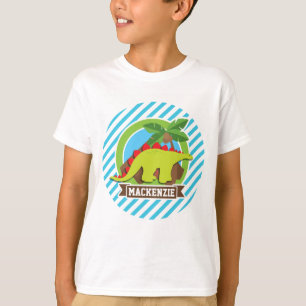 Camiseta Dinosaurio Estegosaurio Verde y Rojo; Azul y Blanc