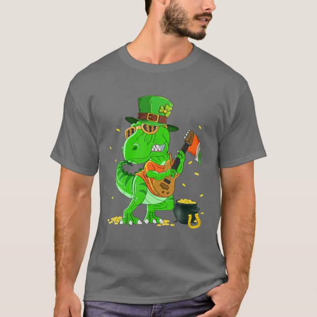 Camiseta Dinosaurio Feliz Día de St Pat Trex Dino St Patric (Anverso)