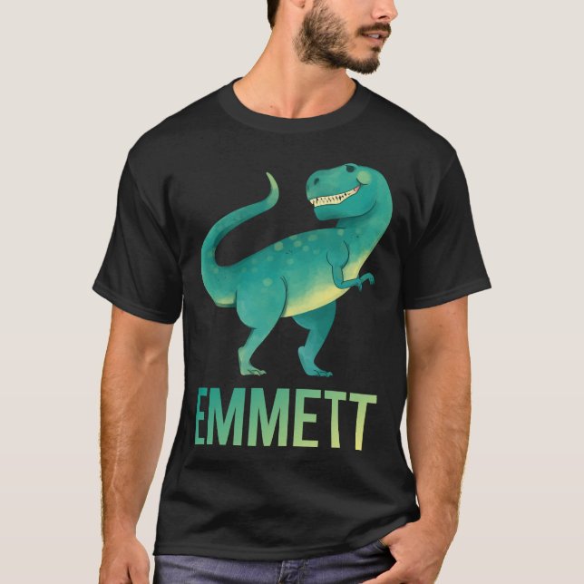 Camiseta Dinosaurio feliz - Nombre de emmett (Anverso)