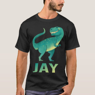 Camiseta Dinosaurio feliz - Nombre de Jay