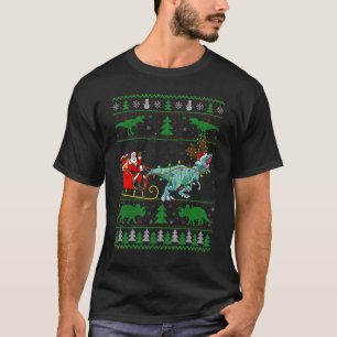 Camiseta Dinosaurio Feo Navidad en Santa Ride Dinosaurio