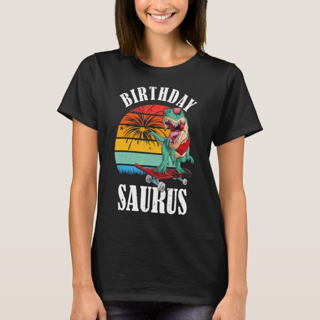 Camiseta Dinosaurio festivo de cumpleaños (Anverso)